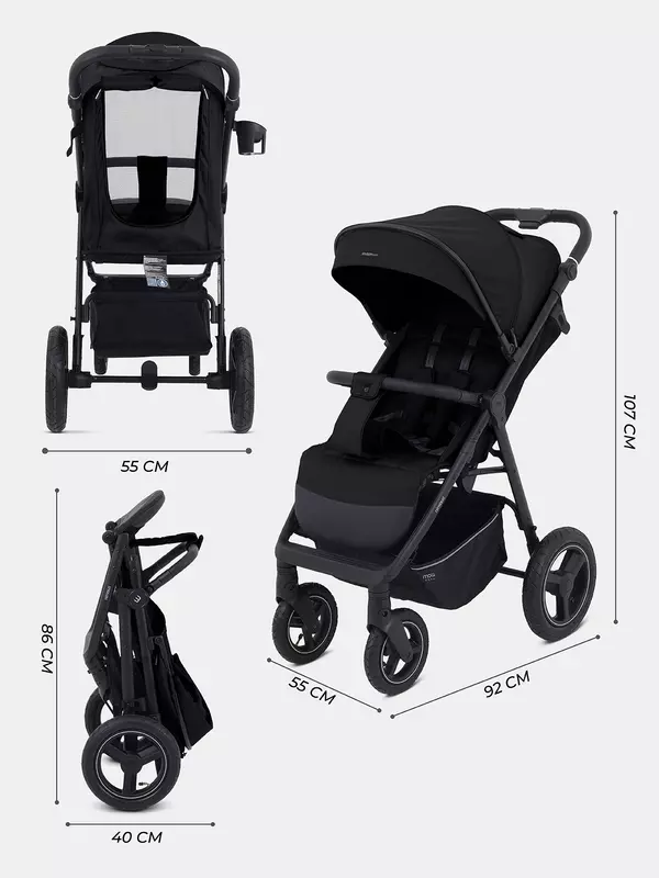 Коляска прогулочная Mowbaby Nimbus Air Black