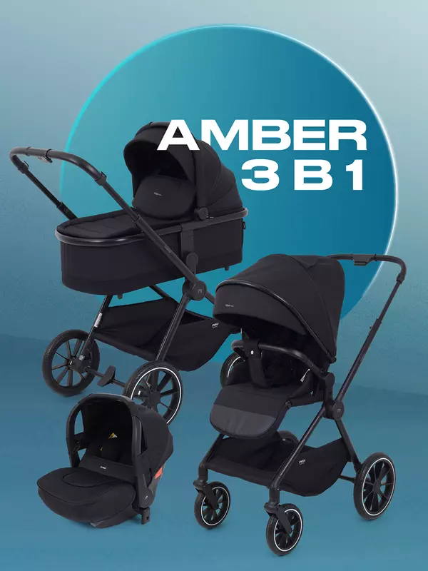 Коляска 3 в 1 Mowbaby Amber Black